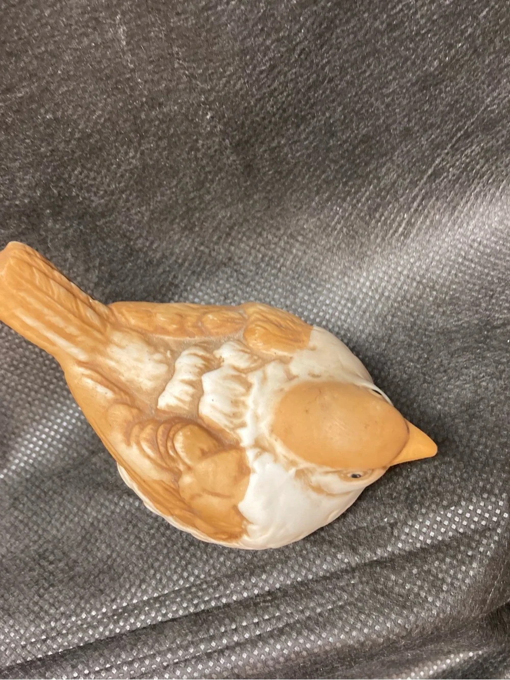 Brown & White Decorative Bird Figurine for Pets Bird Display Porcelain House l